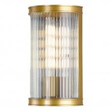 bronze wall light with ribbed glass