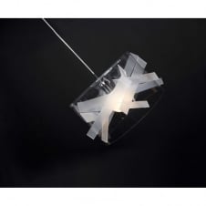 white and clear acrylic ceiling pendant 