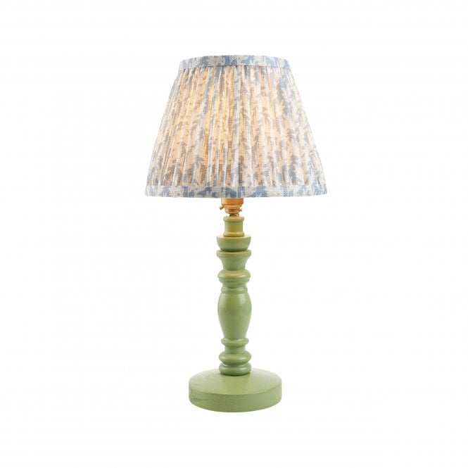 Bibury Cotswold Green Table Lamp with Leaf Shade in Blue