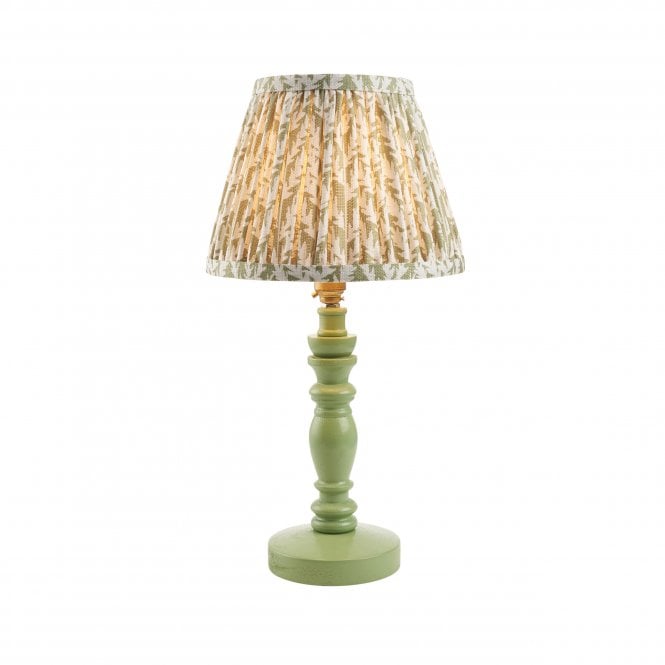 Bibury Cotswold Green Table Lamp with Leaf Shade in Green