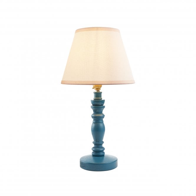 Bibury Marlin Blue Table Lamp with Ivy Shade in Vintage White