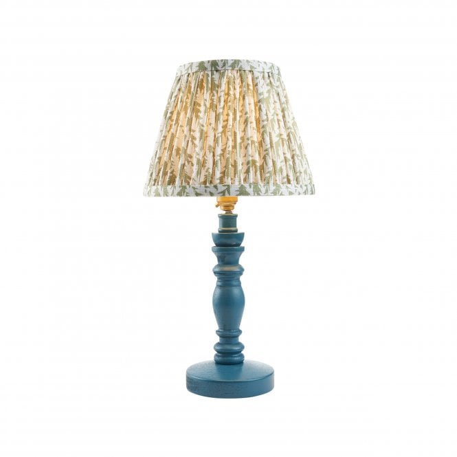 Bibury Marlin Blue Table Lamp with Leaf Shade in Green
