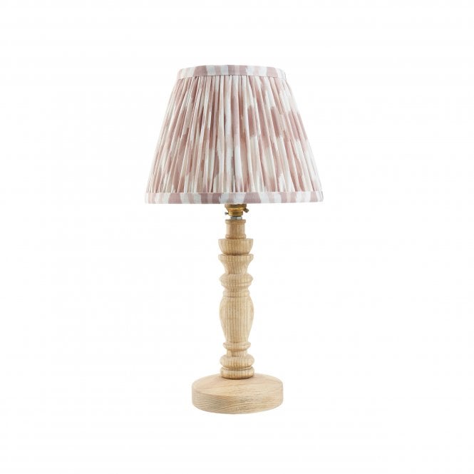 Bibury Natural Ash Table Lamp with Ikat Shade in Neutral