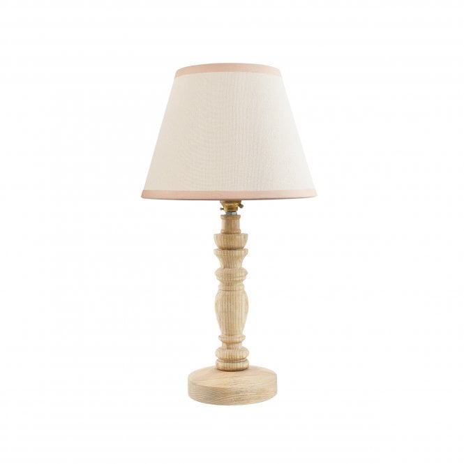Bibury Natural Ash Table Lamp with Ivy Shade in Vintage White