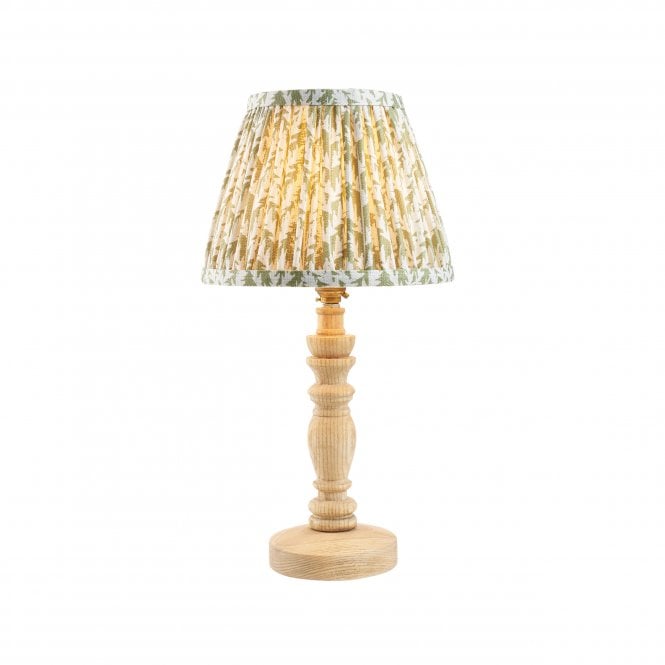 Bibury Natural Ash Table Lamp with Leaf Shade in Green
