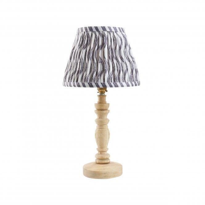 Bibury Natural Ash Table Lamp with Ripple Shade in Pearl Grey