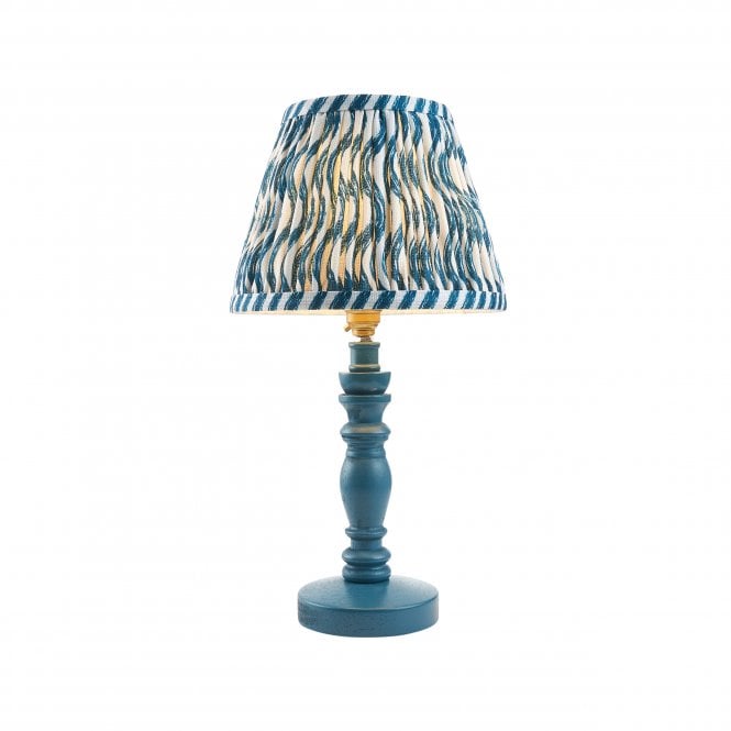 Bibury Table Lamp with Ripple Shade in Marlin Blue
