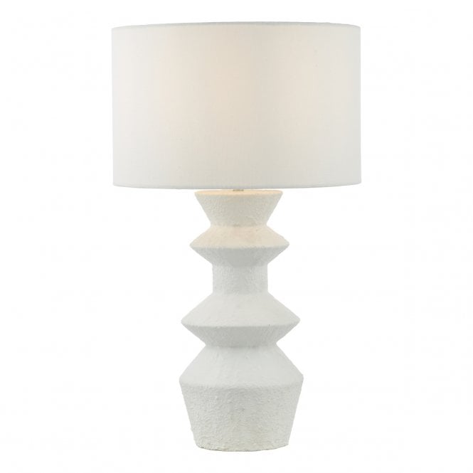 BIDELIA Textured Matt White Table Lamp With Shade