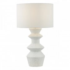 BIDELIA Textured Matt White Table Lamp With Shade