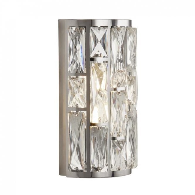BIJOU 2 Light Chrome Wall Light With Crystal Glass