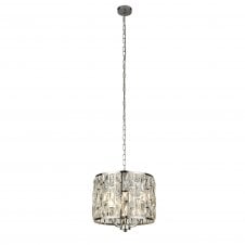 BIJOU 3 Light Chrome Ceiling Pendant With Crystal Glass