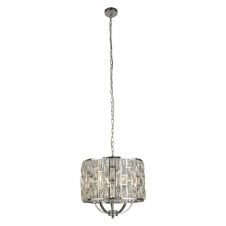 BIJOU 5 Light Chrome Ceiling Pendant With Crystal Glass
