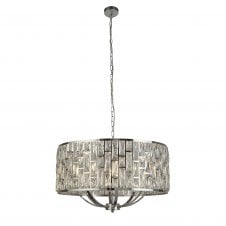 BIJOU 8 Light Chrome Ceiling Pendant With Crystal Glass