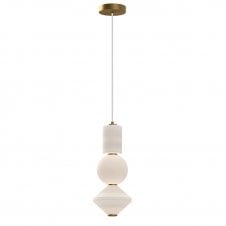 aged gold pendant with opal matte glass geometric shade