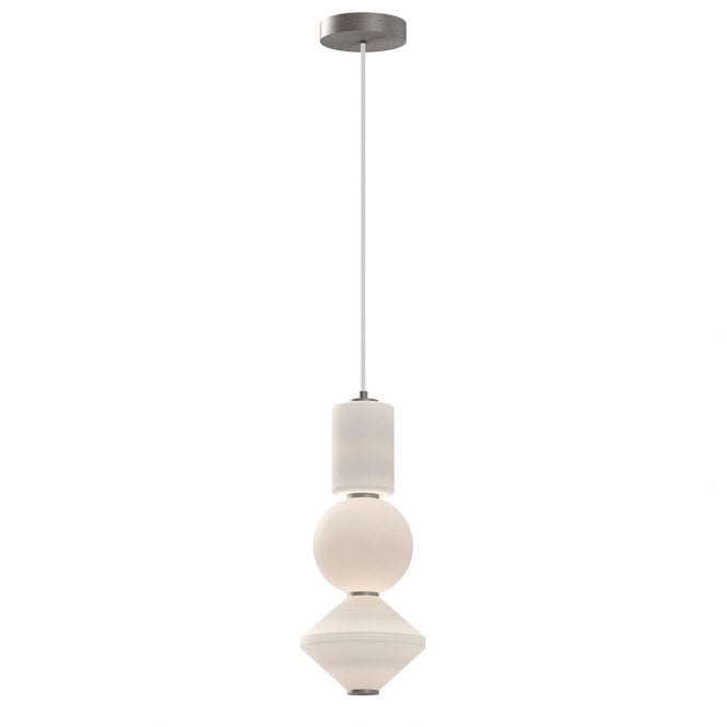 Bijou LED Pendant in Brushed Nickel & Opal Matte Glass