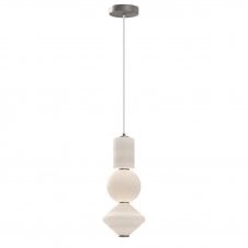 brushed nickel suspension with opal matte glass geometric shade