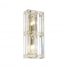 BIJOU Rectangular Wall Light | 2 Light E14 | Polished Nickel | Handcrafted
