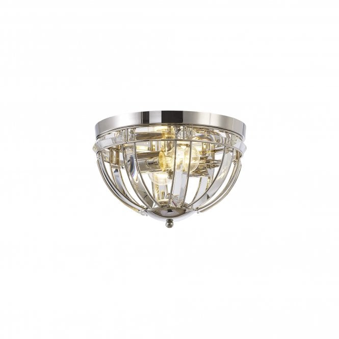 BIJOU Round Flush | 2 Light E27 | Polished Nickel | Handcrafted