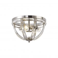 BIJOU Round Flush | 3 Light E27 | Polished Nickel | Handcrafted