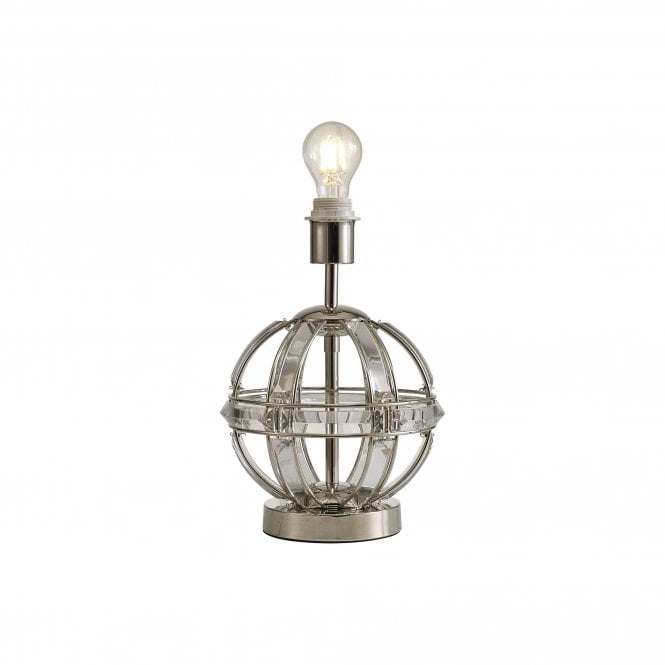 BIJOU Round Table Lamp | 1 Light E27 | Polished Nickel | Handcrafted