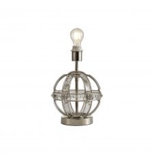 BIJOU Round Table Lamp | 1 Light E27 | Polished Nickel | Handcrafted