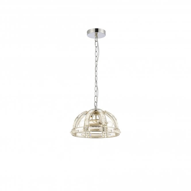 BIJOU Small Dome Pendant | 2 Light E27 | Polished Nickel | Handcrafted