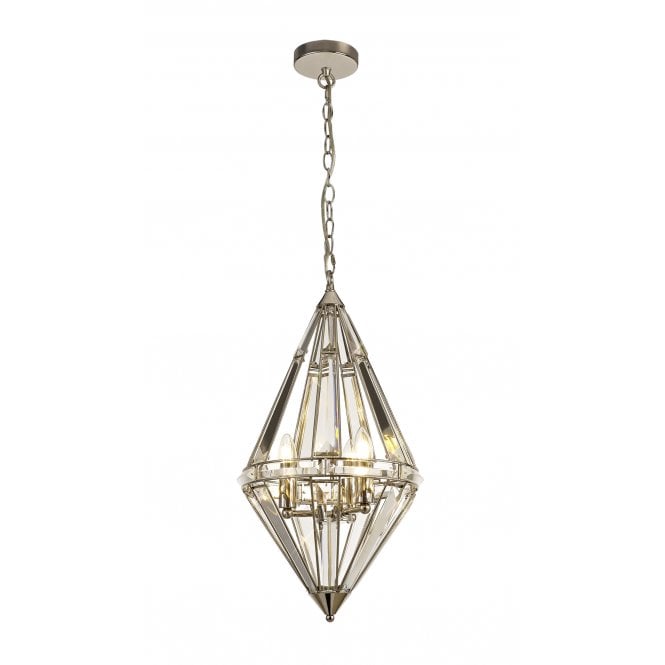 BIJOUX diamond crystal ceiling pendant in nickel