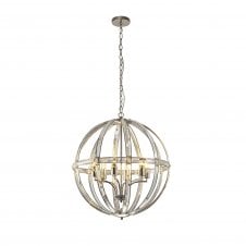 BIJOUX Large Round Pendant 6 Light Polished Nickel