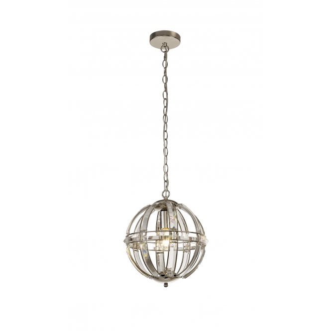 BIJOUX Orb crystal ceiling pendant in polished nickel small