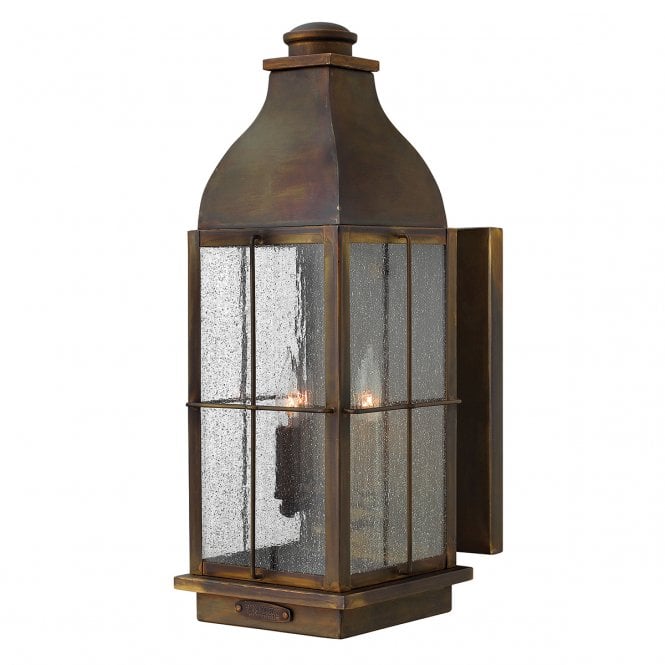 BINGHAM rustic cast brass garden wall light - large