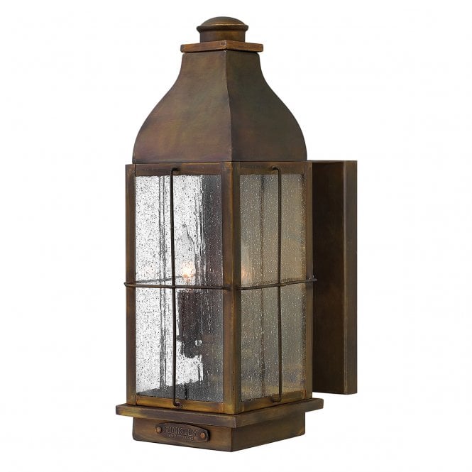 BINGHAM rustic cast brass garden wall light - medium