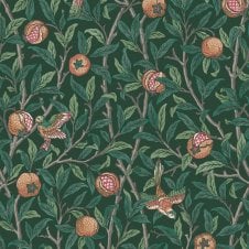 william morris bird & pomegranate wall paper in deep green