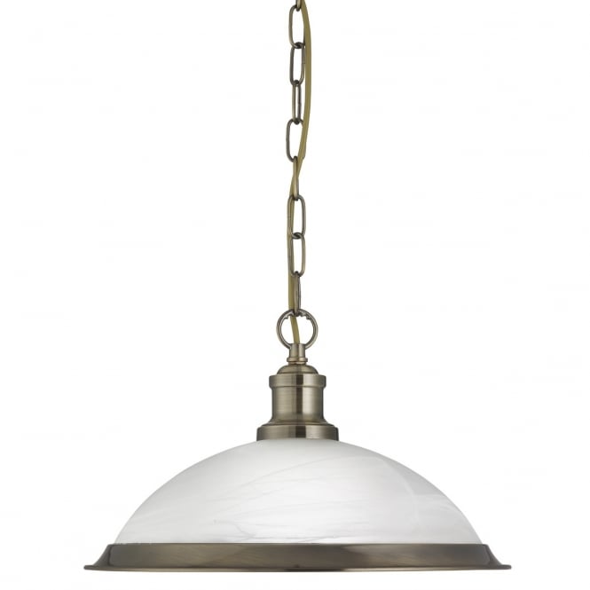 BISTRO antique brass and acid glass ceiling pendant