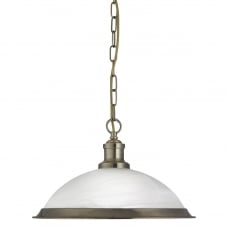 antique brass and acid glass ceiling pendant light