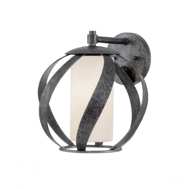 BLACKSMITH 1 Light Wall Light in Black w/ Opal Glass