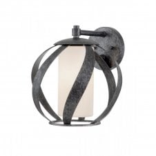 BLACKSMITH 1 Light Wall Light in Black w/ Opal Glass