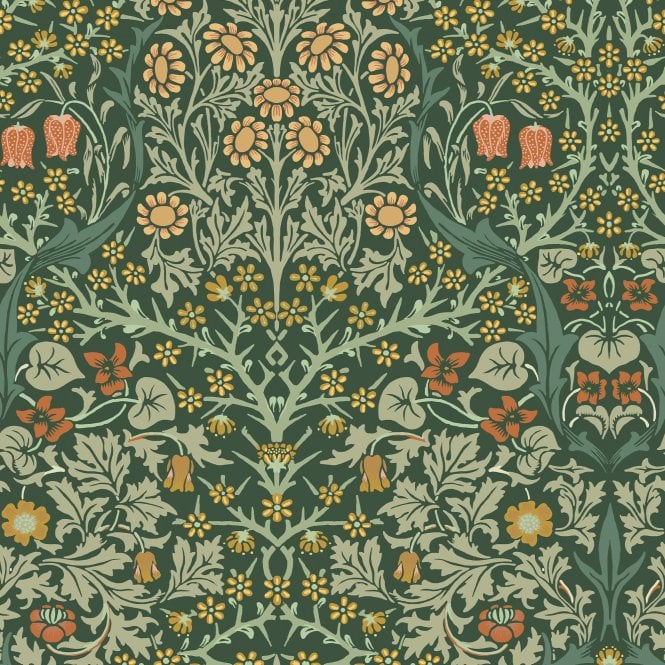 Blackthorn Deep Green Green Wallpaper