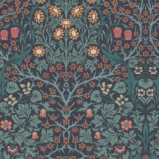 Blackthorn Navy Blue Wallpaper
