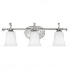 3 Light Over Mirror Bar Light in Chrome Crystal