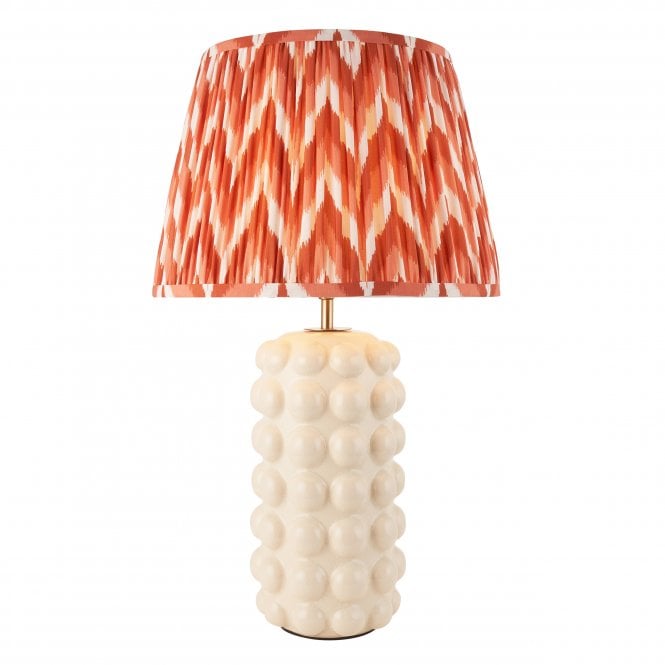 Bobble Ceramic Table Lamp with Zigzag Shade in Apricot