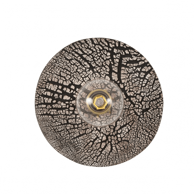 BOG-OAK Black Clay Ceramic Disc Wall Light Satin Brass