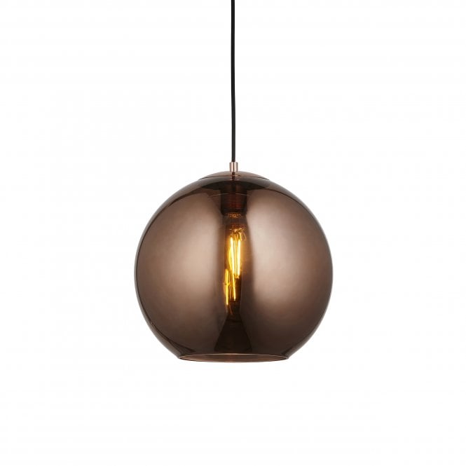 Boli Pendant | Black With Copper Mirrored Glass