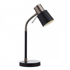 BOND contemporary desk lamp in black & copper with flexible head