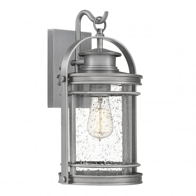 BOOKER Medium Wall Lantern in Aluminium Seeded Glass Shade