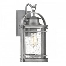 BOOKER Medium Wall Lantern in Aluminium Seeded Glass Shade