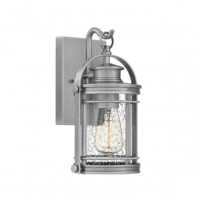 BOOKER Small Wall Lantern in Aluminium with Clear Seeded Glass