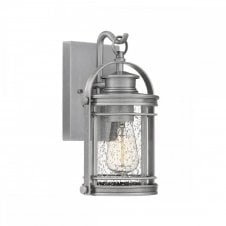 BOOKER Small Wall Lantern in Aluminium with Clear Seeded Glass