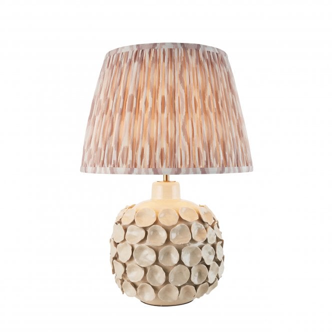 Borello Ceramic Table Lamp with Ikat Shade in Neutral