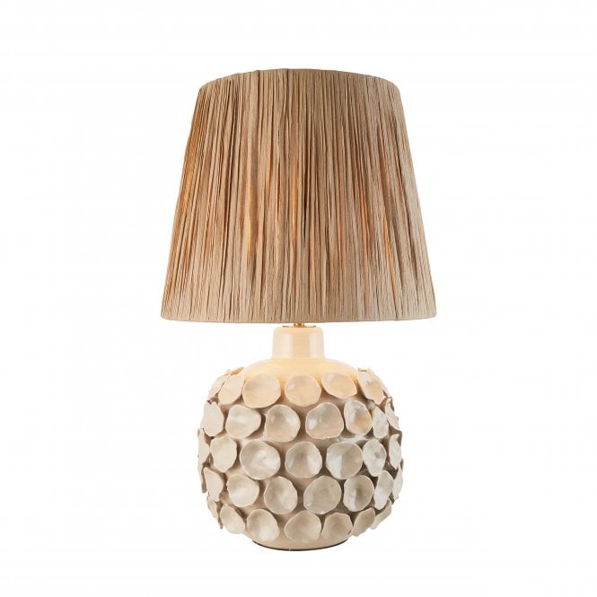 Borello Ceramic Table Lamp with Raffia Shade