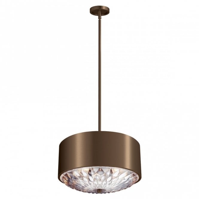 BOTANIC decorative ceiling pendant in dark aged brass with glass diffuser